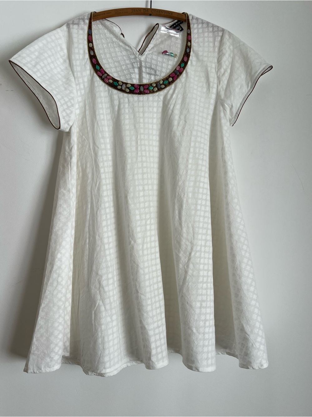 Linarika Lina Tipnis Embellished Tunic Dress White Size 44 NWT Bag
